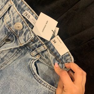 Zara High Rise Straight Jeans